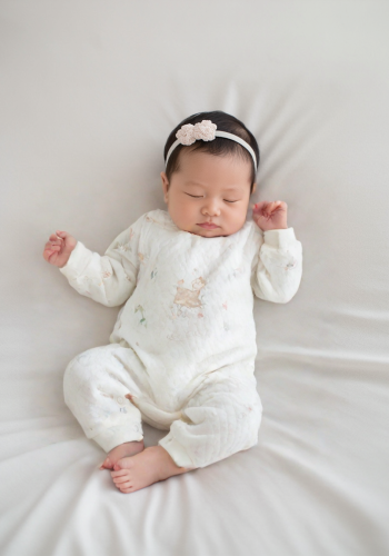 Unisex Yandan Çıtçıtlı Little Dear Yazılı Yavru Geyik Baskılı Uzun Kollu Organik Pamuklu Ayaklı Tulum