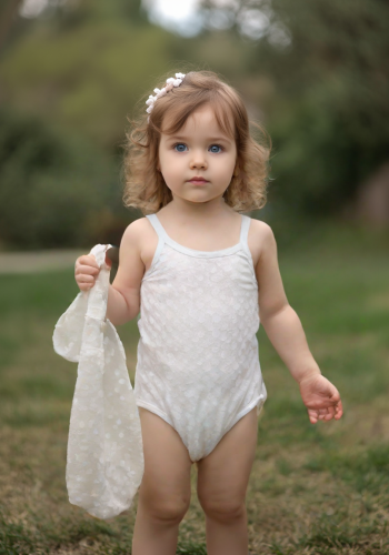 Kız Bebek Kalpli Ince Askılı Çıtçıtlı Bady