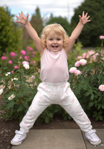 Kız Bebek Waffle Deer Desenli Patikli Tek Alt Pantolon 3 - 12 Ay - Ekru Renk