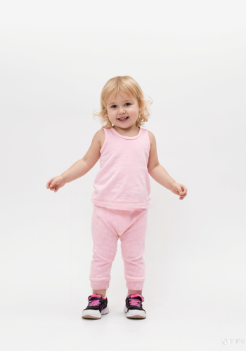 Kız Bebek Pamuklu Jakar Desenli Bebek Patiksiz Alt 2lü Takım - Pembe - Beyaz Renk - 3 - 24 Ay