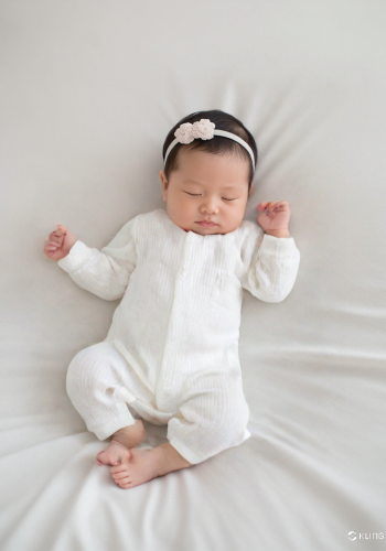 Unisex Waffle Kumaş Önden Çıtçıtlı Organik Patikli Tulum - Ekru Renk - 3 - 9 Ay - Pamuklu - Çıtçıtlı