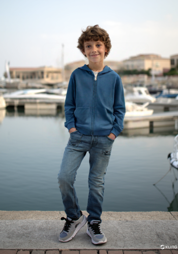 Kapüşonlu Uzun Kollu Lacivert Renk Erkek Çocuk Hırka