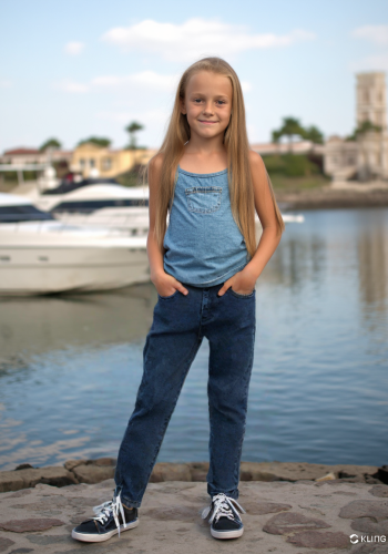 Kız Çocuk Mavi Kot Pantolon | 8 Yaş