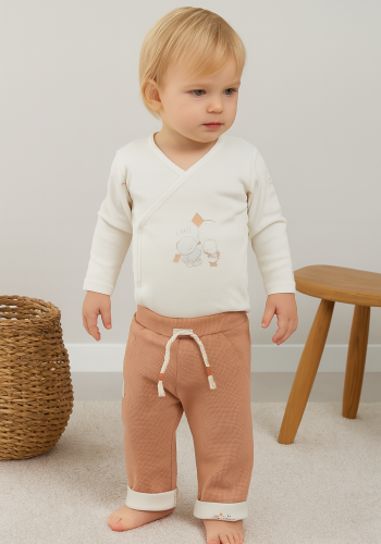 Unisex Waffle Kumaş Bel Kısmı Lastikli Bağcık Detaylı Uzun Paçalı Alt Pantolon