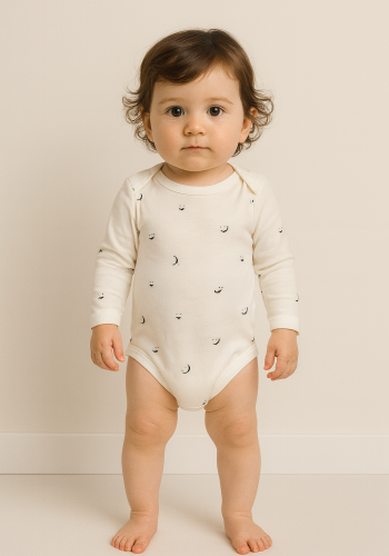 Erkek Çocuk Smile Yazılı Uzun Kollu Çıtçıtlı Bady