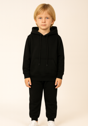 Erkek Çocuk Kapşonlu Kanguru Cepli Bağcıklı Sweatshirt