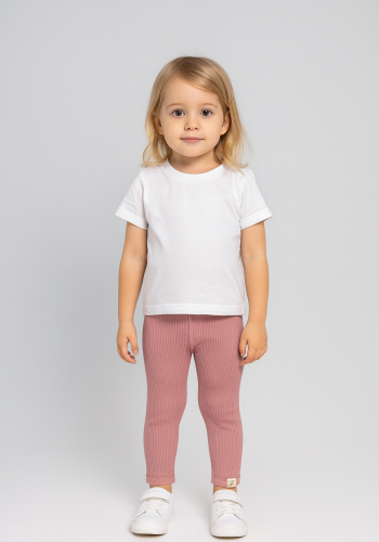 Kız Bebek Likralı Tek Alt Tayt - Fuşya Renk - Likralı - Bel Kısmı Lastikli - Esnek - 4 - 24 Ay