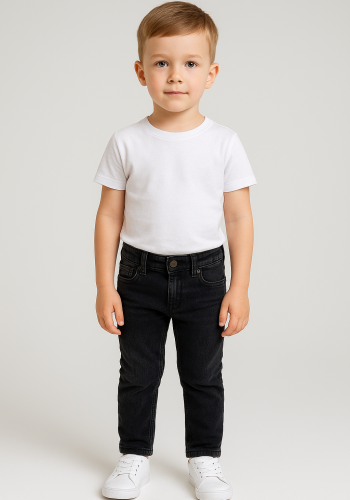 Erkek Çocuk Siyah Kot Pantolon | 8 - 12 Yaş | Slim Fit