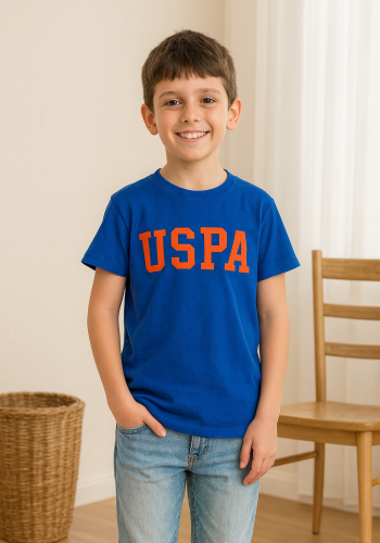 Erkek Çocuk Lacivert Renkli Yazılı Kısa Kollu Tişört