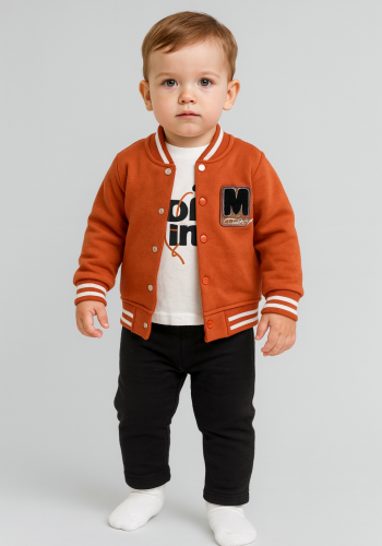 Erkek çocuk M creative yazılı kolej ceketli 3 lü takım