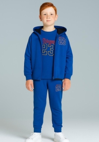 Erkek Çocuk 23 yazılı kapşonlu yelek -sweat-eşofman 3lü takım