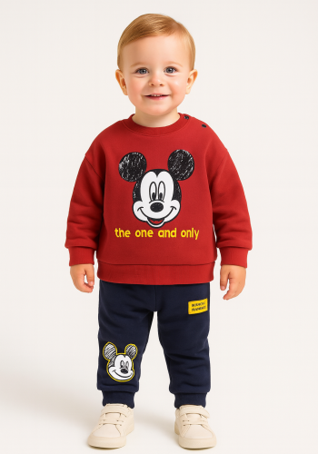 Erkek Çocuk mickey mouse baskılı the one and only yazılı şardonlu takım