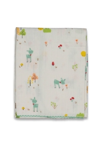Kız Bebek hayvan figürlü müslin battaniye