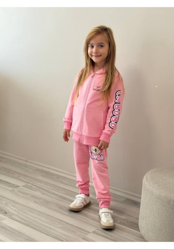 Kız Çocuk labubu baskılı -kapşonlu -eşofman takımı