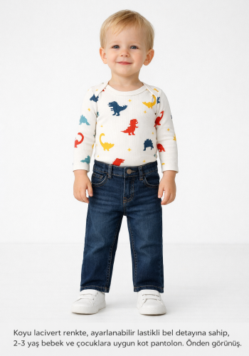 Erkek Çocuk Boru Paça Mavi Renk Kot Pantolon