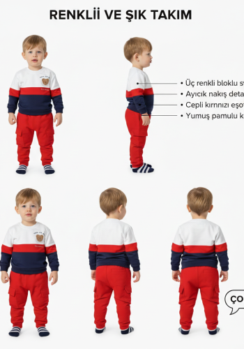 Erkek Bebek keeep on smıle yazılı -uzunkollu takım