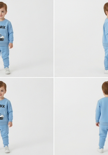 Erkek Bebek Honkk yazılı- kepçe baskılı şardonlu takım