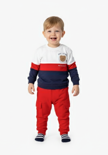 Erkek Bebek keeep on smıle yazılı -uzunkollu takım