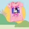 Kısa Kollu Kız Çocuk Bisiklet Yaka T-shirt | Pembe | 8 - 12 Yaş