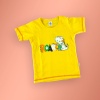 Sarı Renk Erkek Çocuk Yazlık Takım | 3 - 6 Yaş | Pijama Takımı | Sarı Tshirt & Beyaz Desenli Şort
