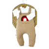 Bebek Kalın Salopet Takımı | 3-12 Ay | Açık Kahve | Salopet & Beyaz Sweat