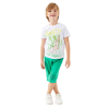 Beyaz Looney Tunes Desenli Erkek Kapri Takım | 3 - 9 Yaş | Yeşil & Beyaz | Tişört & Kapri