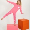 kız çocuk jetaıme kalp baskılı uzun kollu pamuklu pijama tk.