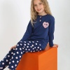 kız çocuk jetaıme kalp baskılı uzun kollu pamuklu pijama tk.