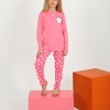 kız çocuk jetaıme kalp baskılı uzun kollu pamuklu pijama tk.