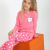 kız çocuk jetaıme kalp baskılı uzun kollu pamuklu pijama tk.