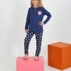 kız çocuk jetaıme kalp baskılı uzun kollu pamuklu pijama tk.