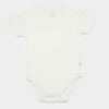 Unisex jakar desenli 2li Yarım Kol Organik Bebek Body - Beyaz/Ekru - 3 - 24 ay