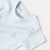 Erkek bebek kısa kol organik pamuk bebek body mavi set 3 - 3-24 ay - çıtçıtlı bady