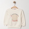 Kız çocuk uzun kollu lıttlf thıngs yazılı çiçek baskılı sweatshirt