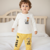 Erkek Bebek Kışlık Sarı Kumaş Alt Üst Takım - 9 - 12 - 18 Ay - Pamuklu, İkili Takım