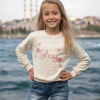 Kız Çocuk shay nakışlı uzun kol- 3ip- yeşil renk sweatshirt