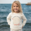 Kız çocuk uzun kollu lıttlf thıngs yazılı çiçek baskılı sweatshirt