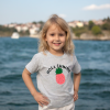 Kız çocuk ananas baskılı hola summer yazılı gri renk tişört - 3-4-5-6-7 yaş