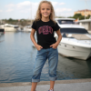 Kız Çocuk Siyah Tshirt | Fosforlu | 10 - 14 Yaş