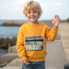 Erkek Çocuk Turuncu Sweatshirt - Uzun Kollu - 1-5 Yaş - Pamuklu ve Fermuarlı Cepli