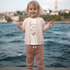 KIz bebek flowerprincess yazılı kolej ceketli 2 ip 3lü takım