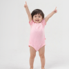 Kız bebek organik pamuklu jakarlı 2 li bady set - beyaz-pembe - 3 - 24 ay