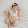Kız bebek Dantelli Tulum | Kahverengi | 3 - 12 Ay | Desenli | Uzun Kollu
