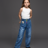 Kız Çocuk Kot Pantolon| Beli Lastikli Model | 4 - 8 Yaş