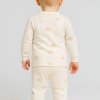Erkek Bebek Önden Çıtçıt Detaylı Bulut Ve Ay Baskılı Uzun Kollu Pijama Takımı