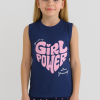 Kız Çocuk Girl Power Baskılı Askılı Kollu Şortlu Pijama Takımı