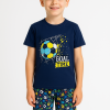 Erkek Çocuk Goal Time Yazılı Top Baskılı Kısa Kollu Kaprili Pijama Takımı