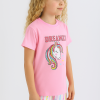 Kız Çocuk Unicorn Baskılı Dreamer Yazılı Lısa Kollu Kaprili Pijama Takımı