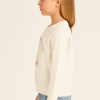 Kız Çocuk Uzun Kollu Lıttlf Thıngs Yazılı Çiçek Baskılı Sweatshirt