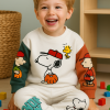 Erkek Bebek Snopy Baskılı - Uzunkollu - Pantolonlu 2li Takım
